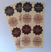 16 Stickers 'Handmade For You' - Sluitzegel Craft Naturel - Cadeau Verpakking Decoratie - Inpakken - Zelfgemaakte Producten - Sluitzegel Cadeautje - Sluitsticker Cadeau - Verjaarda