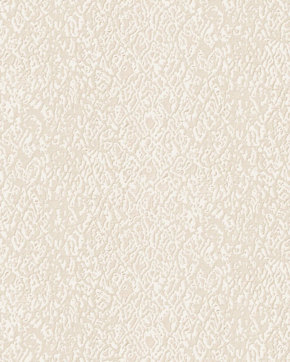 Dieren patroon behang Profhome DE120121-DI vliesbehang hardvinyl warmdruk in reliëf gestempeld met exotisch patroon glanzend crème 5,33 m2