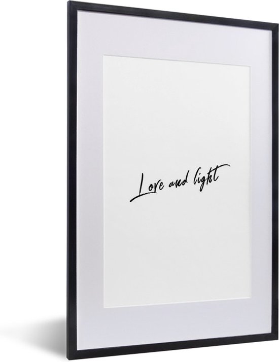 Photo Encadree Citation Amour Et Lumiere Sur Fond Blanc Cadre Photo Noir Avec Passe Bol Com