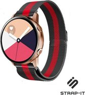 Milanees Smartwatch bandje - Geschikt voor  Samsung Galaxy Watch Active / Active2 Milanees bandje - zwart/rood - Strap-it Horlogeband / Polsband / Armband