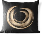 Buitenkussens - Tuin - Goudgekleurde spiraal van penseelstreken - 45x45 cm
