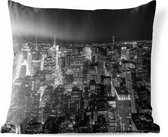 Buitenkussens - Tuin - Skyline van New York, zwart-wit - 40x40 cm