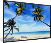 Fotolijst incl. Poster - Palmbomen - Strand - Zee - 120x80 cm - Posterlijst