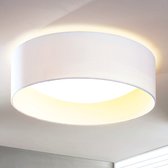 Lindby - plafondlamp - 1licht - stof, kunststof, metaal - H: 14 cm - wit - A+ - Inclusief lichtbron