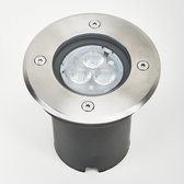 Lucande - LED inbouwspot - 3 lichts - Aluminium, roestvrij staal, glas - roestvrij staal - Inclusief lichtbronnen