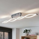 Lucande - plafonnier LED - acrylique, inox, aluminium - H : 13,5 cm - blanc, chrome, argent