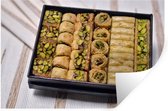 Muurstickers - Sticker Folie - Baklava uit Libanon - 30x20 cm - Plakfolie - Muurstickers Kinderkamer - Zelfklevend Behang - Zelfklevend behangpapier - Stickerfolie