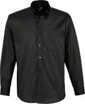 SOLS Heren Bel-Air Lange Mouw Twill Work Shirt (Zwart)