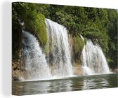 Canvas Schilderij Watervallen in het Thaise nationaal park Sai Yok - 60x40 cm - Wanddecoratie