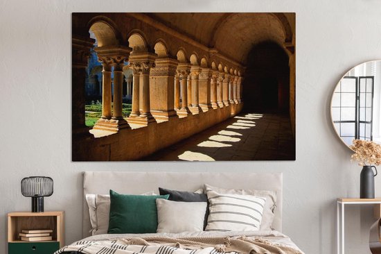 Peintures sur toile - Colonnade dans un monastère français - 150x100 cm - Art Décoration murale