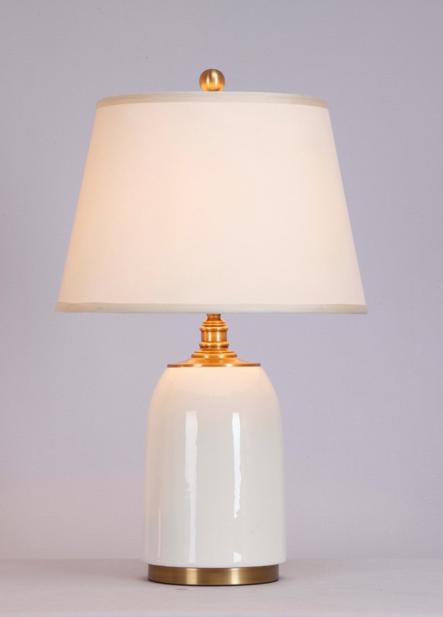 Fine Asianliving Chinese Tafellamp Porselein Contemporary Wit D38xH62cm