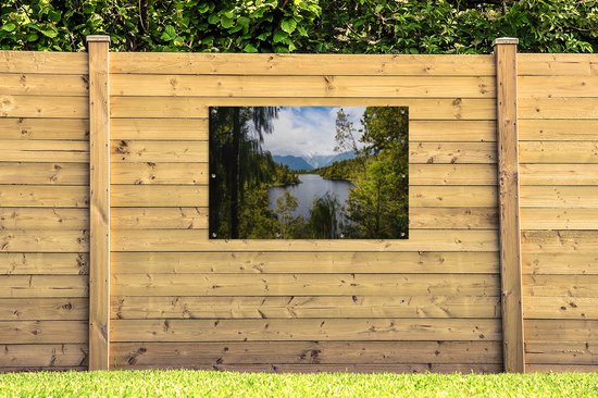 Forêt surplombant les glaciers Franz Josef et Fox en Nouvelle-Zélande Affiche de jardin 120x80 cm - Toile de jardin / Toile d'extérieur / Peintures pour l'extérieur (décoration de jardin)