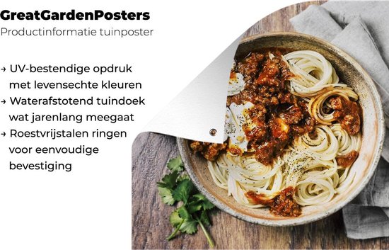 Affiche jardin - Toile jardin - Affiches jardin extérieur - Spaghetti à la mozzarella - Posters de jardin cm - Jardin