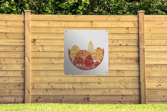 Toile jardin Automne - Arbre - Aquarelle - 100x100 cm