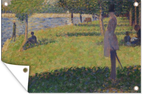 Tuinposter - Tuindoek - Tuinposters buiten - Studie voor zondagmiddag op het eiland van La Grande Jatte - Schilderij van Georges Seurat - 120x80 cm - Tuin