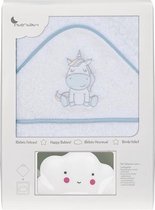 Interbaby Badcape En Nachtlamp 100 Cm Katoen Wit/blauw 2-delig