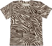 Little Indians T-shirt Boxy Zebra Junior Katoen Crème/bruin Maat 86