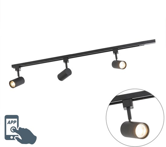 Foto: 3 fase rail zwart 2 meter