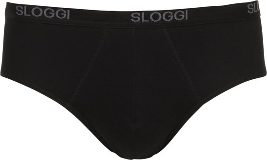 Zwart Sloggi broekje met logo tailleband.