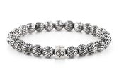 Aurum Brothers - Classic Zilver, 8mm, Zilver, Handgemaakte Heren Kralenarmband - 21.6 cm polsmaat