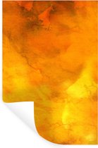 Sticker Muursticker Aquarelle Abstraite - Oeuvre abstraite réalisée à l'aquarelle qui rappelle le feu - 60x90 cm - film adhésif autocollant - sticker mural repositionnable
