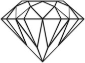 Metalen wanddecoratie Diamond *OP=OP - Kleur: Zwart | x 100 cm