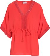 Cassis - Female - Blouse met knoopwerk  - Rood