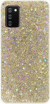 - ADEL Premium Siliconen Back Cover Softcase Hoesje Geschikt voor Samsung Galaxy A02s - Bling Bling Glitter Goud