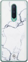 OnePlus 8 hoesje siliconen - Marmer grijs | OnePlus 8 case | grijs | TPU backcover transparant
