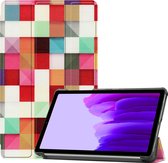 Case2go - Tablet Hoes geschikt voor Samsung Galaxy Tab A7 Lite (2021) - Tri-Fold Book Case - Blocks