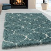 Berber vloerkleed - Agadir Circle Blauw Creme 280x370cm