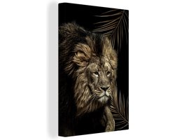 Canvas Schilderij Leeuw – Planten – Kleuren – 80×120 cm – Wanddecoratie Canvas Schilderij Leeuw – Planten – Kleuren – 80×120 cm – Wanddecoratie