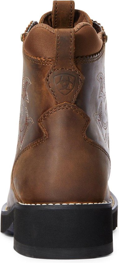 Bottes Femmes Ariat Probaby - Enfilage Facile, Brodées, Marron, Taille UK 3.5