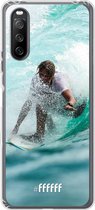 6F hoesje - geschikt voor Sony Xperia 10 III -  Transparant TPU Case - Boy Surfing #ffffff