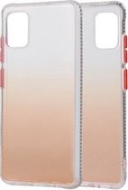 Voor Samsung Galaxy A71 5G gradiënt schokbestendig TPU + acryl hoesje met afneembare knoppen (oranje)