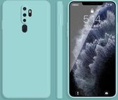 Voor OPPO A11 / A11X effen kleur imitatie vloeibare siliconen rechte rand valbestendige volledige dekking beschermhoes (hemelsblauw)