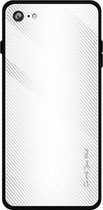 Voor iPhone SE 2020/8/7 Texture Gradient Glass beschermhoes (wit)