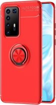 Voor Huawei P40 Pro Lenuo schokbestendige TPU beschermhoes met onzichtbare houder (rood)