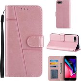 Stiksels Kalfsstructuur Gesp Horizontale Flip Leren Case met Houder & Kaartsleuven & Portemonnee & Lanyard Voor iPhone 6 Plus / 7 Plus / 8 Plus (Roze)