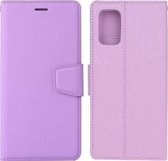 Voor Huawei P smart 2021 / Y7a Zijden Textuur Horizontale Flip Leren Case met Houder & Kaartsleuven & Portemonnee & Fotolijst (Paars)