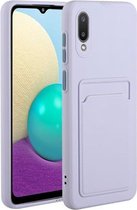 Voor Samsung Galaxy A02 kaartsleuf ontwerp schokbestendig TPU beschermhoes (paars)