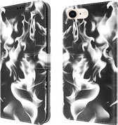 Cloud Fog Pattern Horizontale Flip lederen hoes met houder & kaartsleuf & portemonnee voor iPhone SE 2020 & 8 & 7 (zwart)