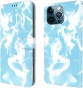 Cloud Fog Pattern Horizontale Flip lederen hoes met houder & kaartsleuf & portemonnee voor iPhone 12 Pro Max (hemelsblauw)