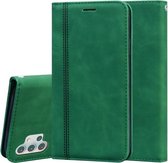 Voor Samsung Galaxy A32 5G Frosted Business Magnetische Horizontale Flip PU Leather Case met houder & kaartsleuf & lanyard (groen)