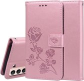 Voor Samsung Galaxy S21 + 5G Rose reliëf horizontale flip PU lederen tas met houder & kaartsleuven & portemonnee (rose goud)