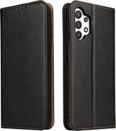 Voor Samsung Galaxy A32 5G Fierre Shann PU Lederen Textuur Horizontale Flip Lederen Case met Houder & Kaartsleuven & Portemonnee (Zwart)