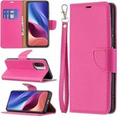 Voor Xiaomi Mi 11i / Poco F3 / Redmi K40 / K40 Pro Litchi Textuur Pure Kleur Horizontale Flip Leren Case met Houder & Kaartsleuven & Portemonnee & Lanyard (Rose Rood)