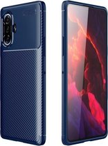 Voor Xiaomi Redmi K40 Gaming Edition 5G Koolstofvezeltextuur Schokbestendig TPU-hoesje (blauw)