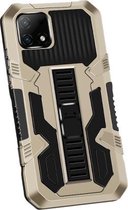 Voor OPPO Realme C21 / C20 Vanguard Warrior All-inclusive tweekleurige schokbestendige TPU + pc-beschermhoes met houder (goud)