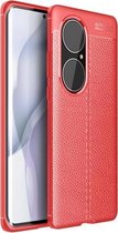 Voor Huawei P50 Pro Litchi Texture TPU schokbestendig hoesje (rood)